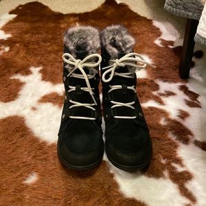 Sorel black booties.